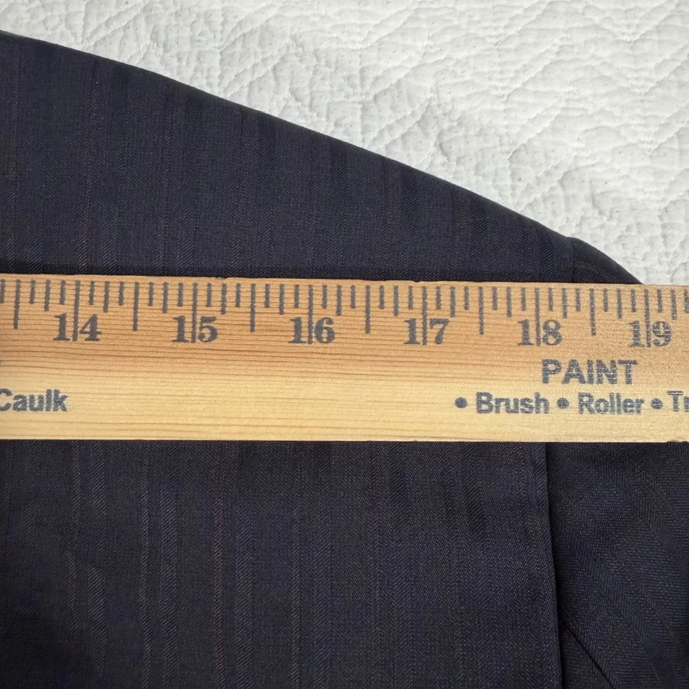 Zanetti Suit Mens 40R Navy Blue Pinstripe Super 120s Wool 3-Button 34x31 Italy‎